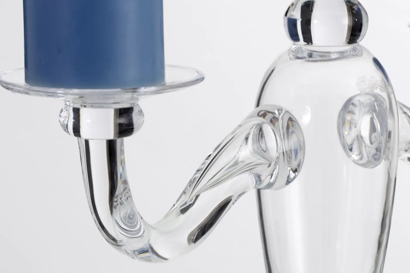 Chandeliers|Chandeliers<Flamant ORAN, bougeoir, verre soufflé bouche, 38cm Transparent