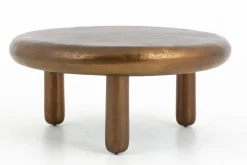 Tables De Salon|Tables De Salon<Flamant PAMPLONA, table basse, ronde, métal Or