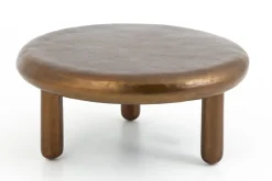 Tables De Salon|Tables De Salon<Flamant PAMPLONA, table basse, ronde, métal Or