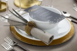 Décoration De Table|Accessoires<Flamant RIOJA, rond de serviette, perles, Or