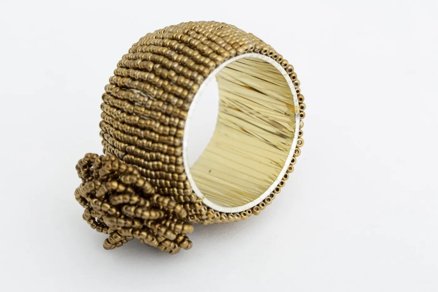 Décoration De Table|Accessoires<Flamant RIOJA, rond de serviette, perles, Or