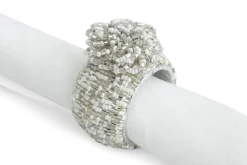 Décoration De Table|Accessoires<Flamant RIOJA, rond de serviette, perles, Argent