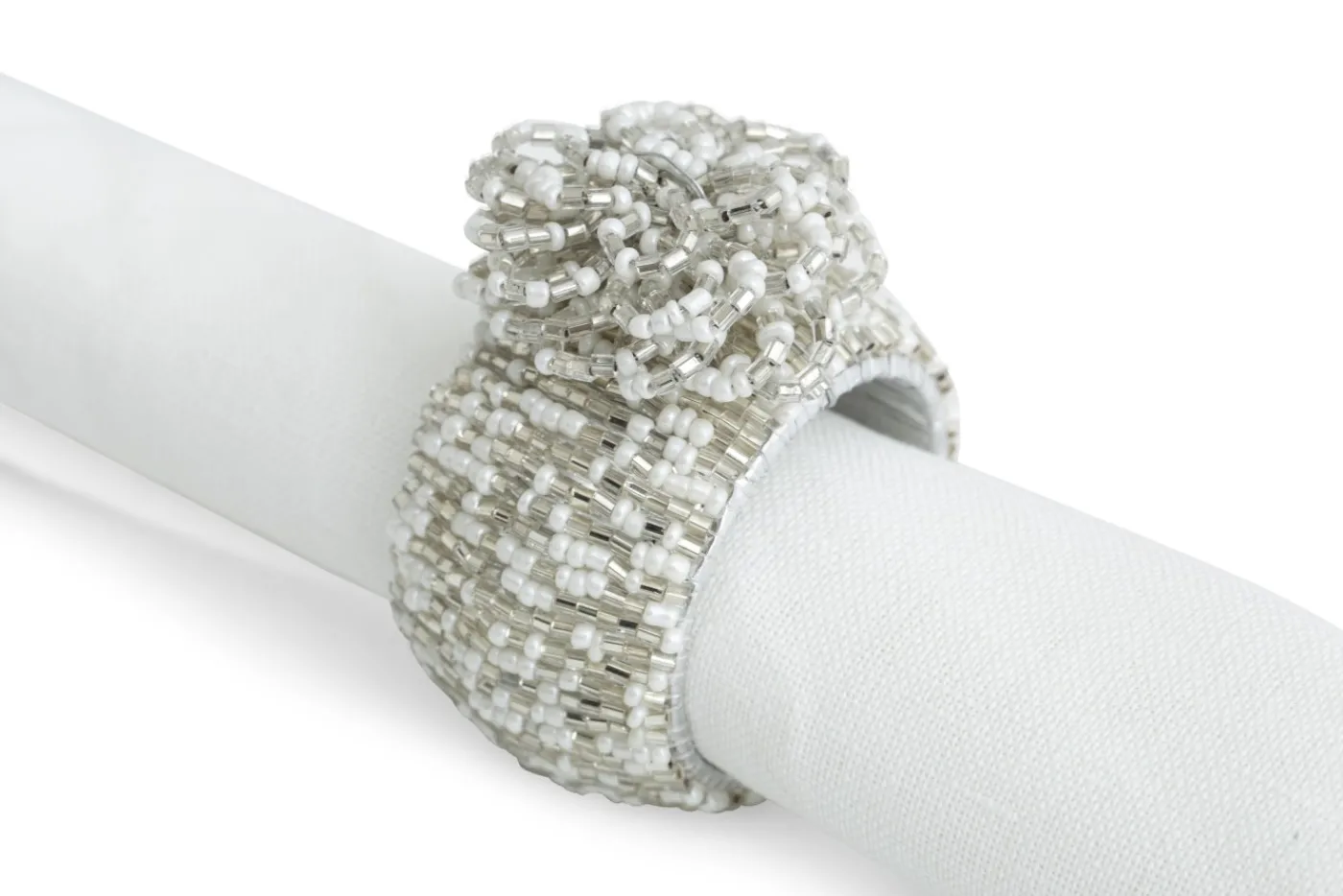 Décoration De Table|Accessoires<Flamant RIOJA, rond de serviette, perles, Argent