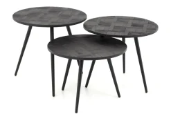 Tables D’Appoint & Consoles|Tables D’Appoint & Consoles<Flamant ROBYN, bout de canapé, teck recycle, ronde, set de 3 Mixte