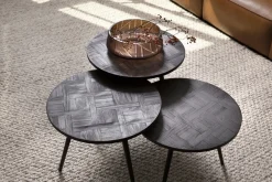 Tables D’Appoint & Consoles|Tables D’Appoint & Consoles<Flamant ROBYN, bout de canapé, teck recycle, ronde, set de 3 Mixte