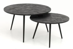 Tables De Salon|Tables De Salon<Flamant ROBYN, table basse, teck recycle, ronde, set de 2 Mixte