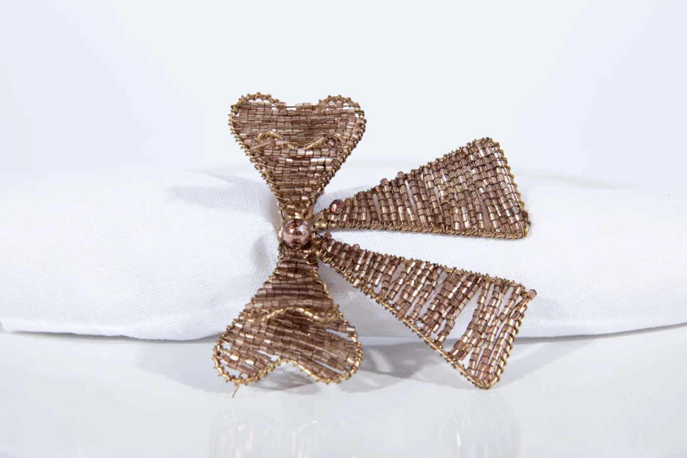 Décoration De Table|Accessoires<Flamant SABI, rond de serviette, perles Brun