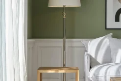 Lampadaires|Luminaire<Flamant SITA, lampadaire, laiton, nickel Argent