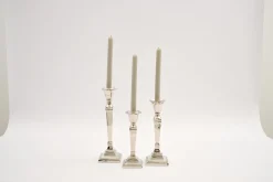 Chandeliers|Chandeliers<Flamant STRIPE, bougeoir, plaqué nickel, L Argent