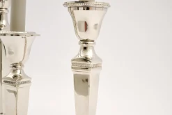 Chandeliers|Chandeliers<Flamant STRIPE, bougeoir, plaqué nickel, M Argent