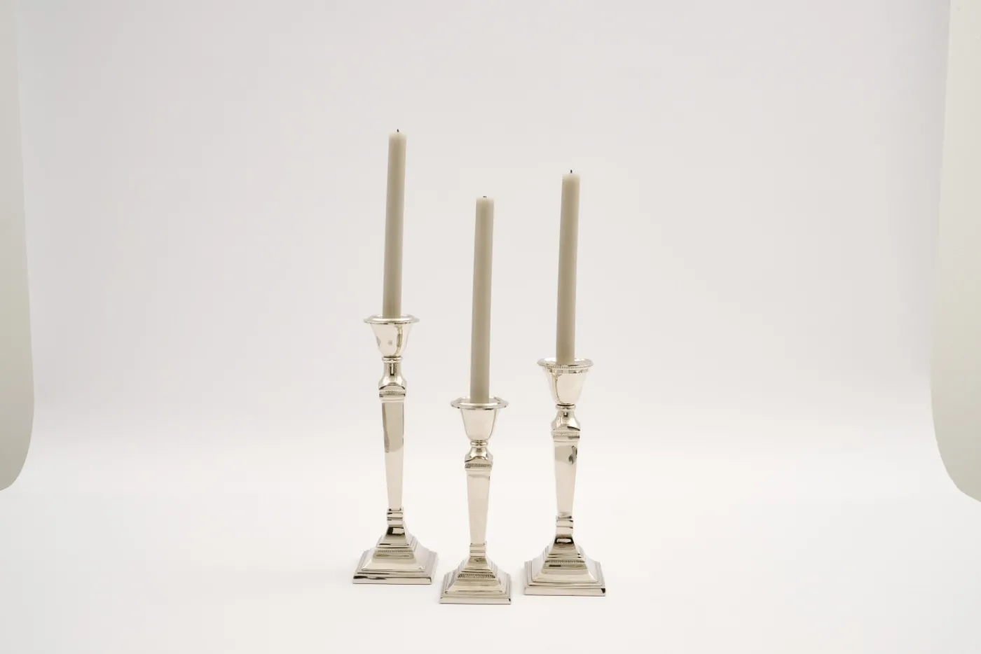 Chandeliers|Chandeliers<Flamant STRIPE, bougeoir, plaqué nickel, M Argent