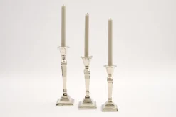 Chandeliers|Chandeliers<Flamant STRIPE, bougeoir, plaqué nickel, M Argent