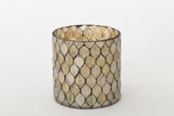 Porte Bougie, Chauffe-Plats Et Photophores|Porte Bougie, Chauffe-Plats Et Photophores<Flamant TEMPLES, photophe, verre, , L Or