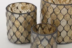 Porte Bougie, Chauffe-Plats Et Photophores|Porte Bougie, Chauffe-Plats Et Photophores<Flamant TEMPLES, photophe, verre, , L Or