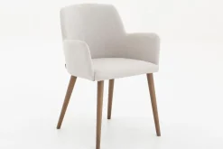 Chaises|Chaises<Flamant TERNI, chaise avec accoudoirs, lin naturel Blanccassé