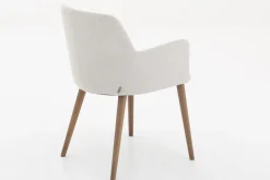 Chaises|Chaises<Flamant TERNI, chaise avec accoudoirs, lin naturel Blanccassé
