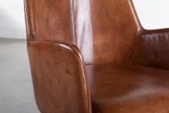Chaises|Chaises<Flamant TERNI, chaise, vintage en cuir de buffle, pieds en bois massif Cognac