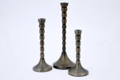 Chandeliers|Chandeliers<Flamant TERRI, bougeoir, métal, L Gris