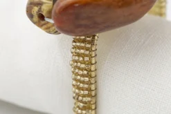 Décoration De Table|Accessoires<Flamant TINA, rond de serviette, perles, Brun