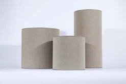 Abat-Jour|Luminaire<Flamant TINTO, abat-jour, naturel et argent, cylindrique, 30 cm h 60 cm Blanccassé