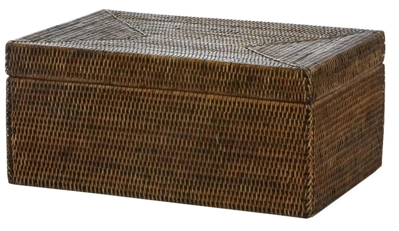 Paniers|Décoration<Flamant TOGO, panier, avec couvercle, tressé Brun