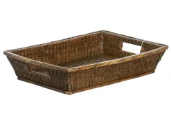Plateaux|Accessoires<Flamant TOGO, plateau, rectangulaire, tressé Brun