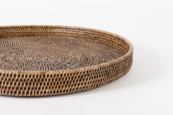 Plateaux|Accessoires<Flamant TOGO, plateau, rond, 48cm, tressé Brun