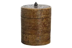 Paniers|Décoration<Flamant TOGO, poubelle, avec couvercle, tressée Brun