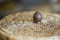 Paniers|Décoration<Flamant TOGO, poubelle, avec couvercle, tressée Brun