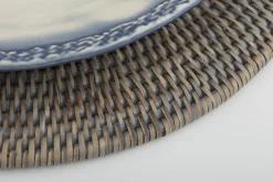 Sets De Table Et Porte-Couverts|Textile<Flamant TOGO, sous-plat, tressé, , rond Gris