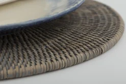 Sets De Table Et Porte-Couverts|Textile<Flamant TOGO, sous-plat, tressé, , rond Gris