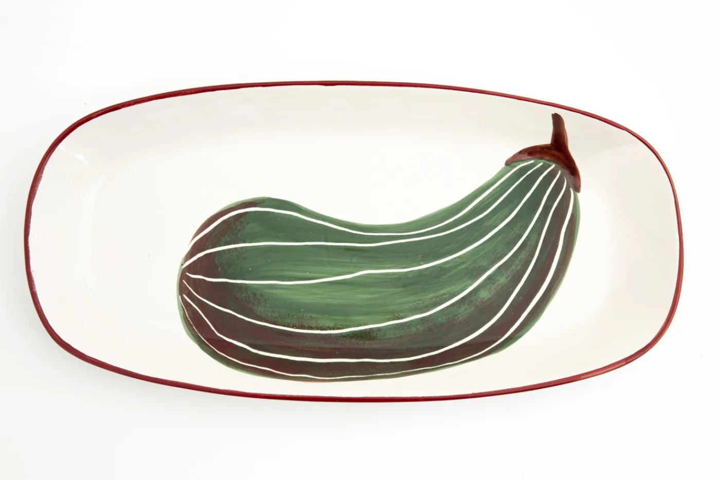 Plats|Plats<Flamant VEGETAL, plateau, ovale, courgettes, L Mixte