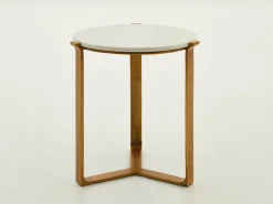 Tables D’Appoint & Consoles|Tables D’Appoint & Consoles<Flamant ZOE, bout de canapé, marbre et métal, ronde Or
