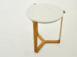 Tables D’Appoint & Consoles|Tables D’Appoint & Consoles<Flamant ZOE, bout de canapé, marbre et métal, ronde Or
